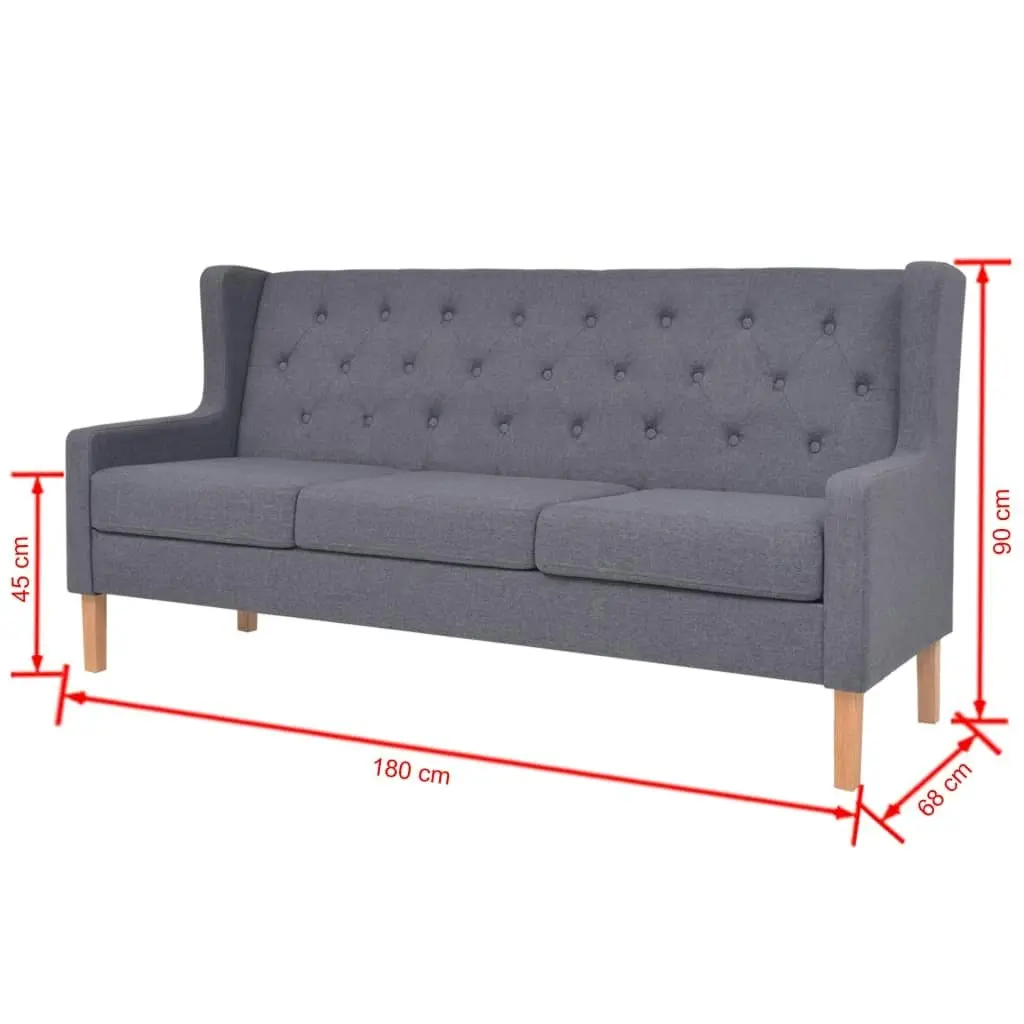 3-Seater Sofa Fabric Grey 245454