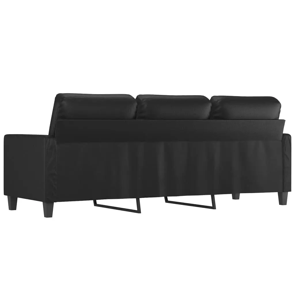 3-Seater Sofa Black 180 cm Faux Leather 359142