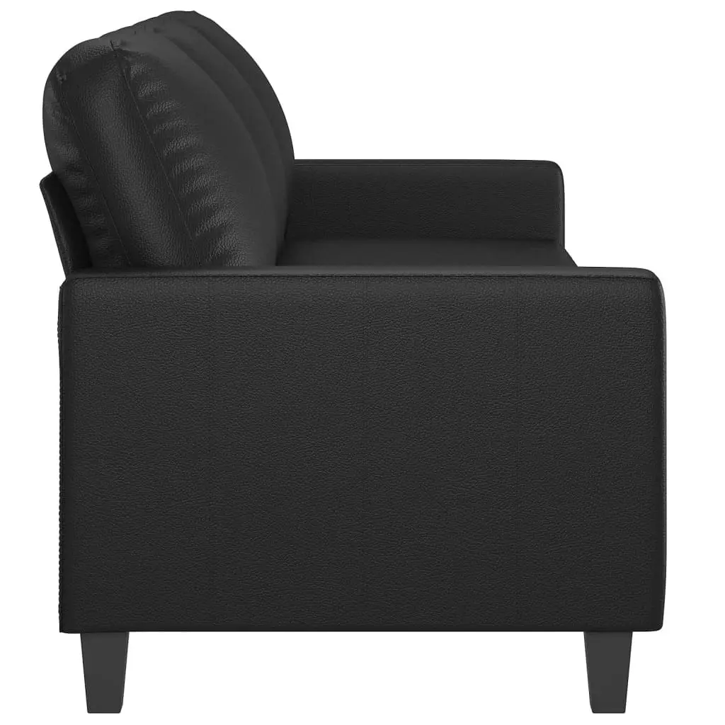 3-Seater Sofa Black 180 cm Faux Leather 359142