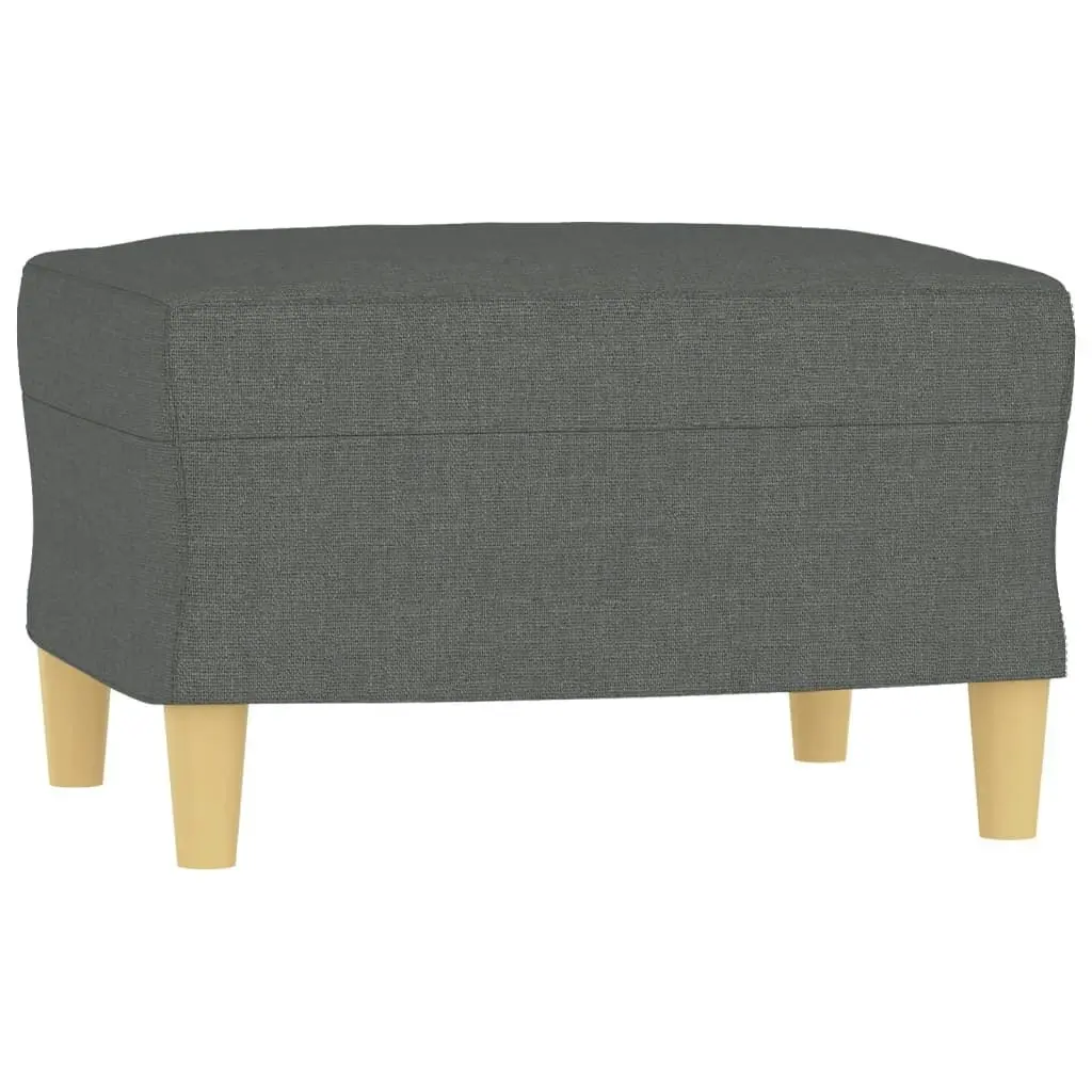 3-Seater Sofa with Footstool Dark Grey 180 cm Fabric 3201193