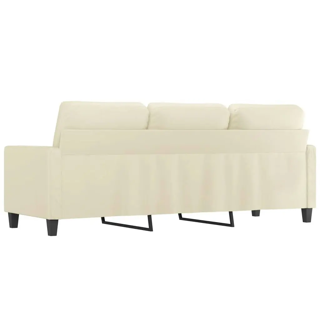 3-Seater Sofa Cream 180 cm Faux Leather 359143