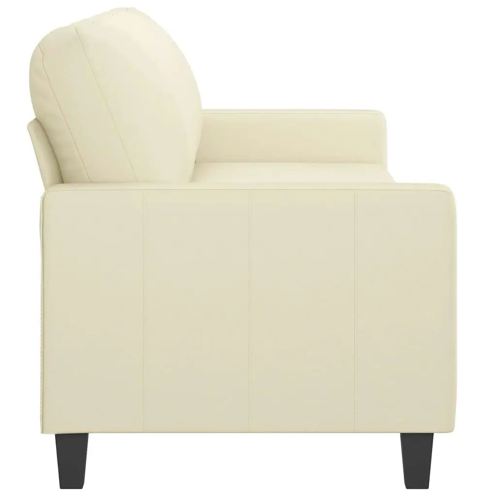 3-Seater Sofa Cream 180 cm Faux Leather 359143