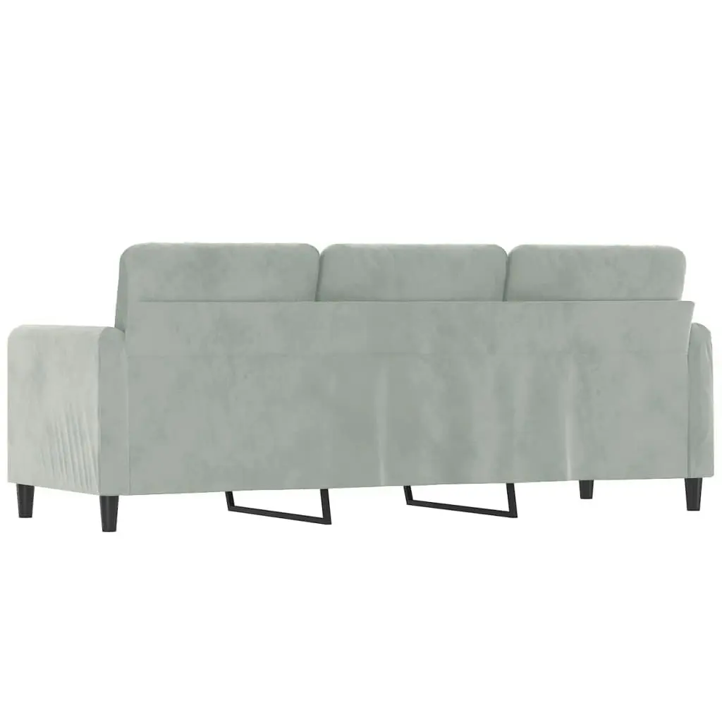 3-Seater Sofa Light Grey 180 cm Velvet 359452