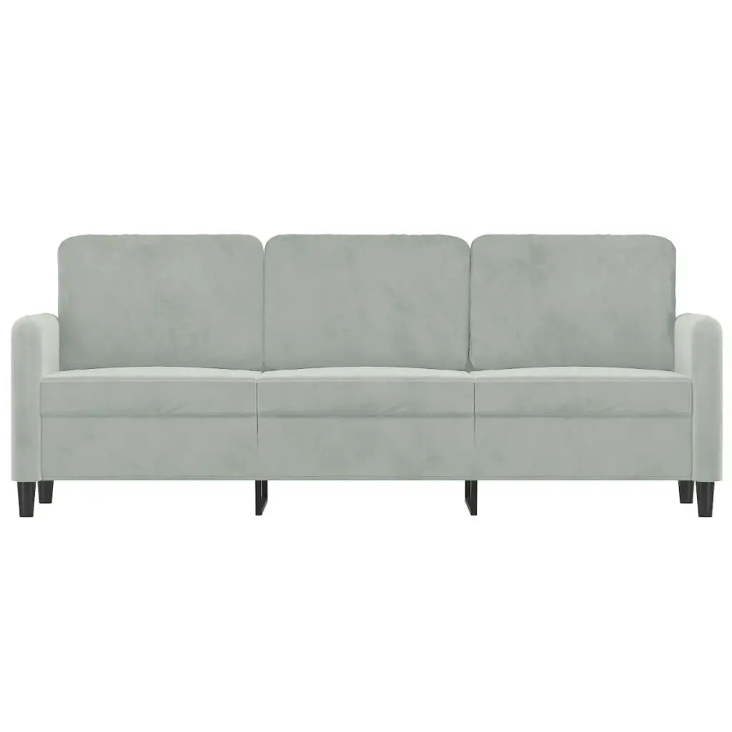 3-Seater Sofa Light Grey 180 cm Velvet 359452