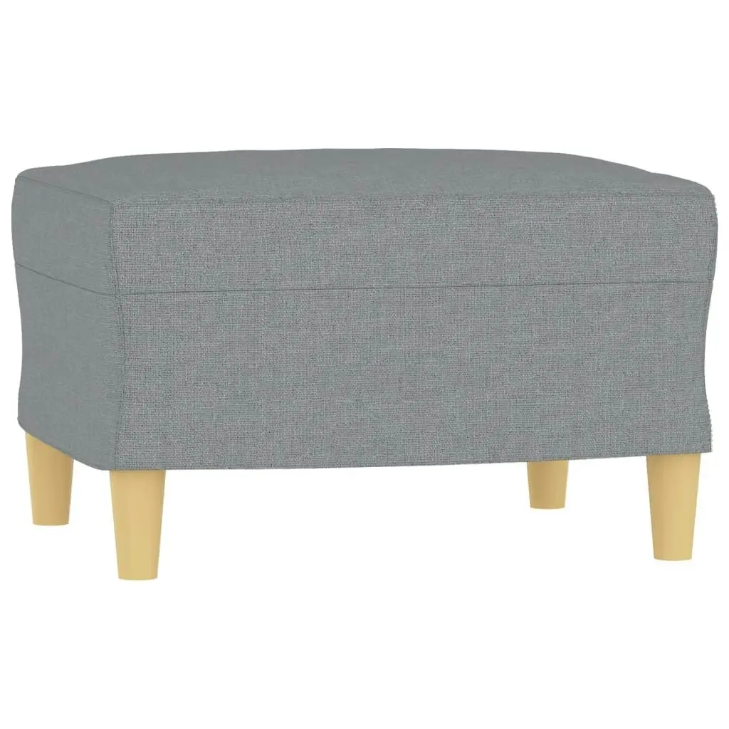 3-Seater Sofa with Footstool Light Grey 180 cm Fabric 3201192