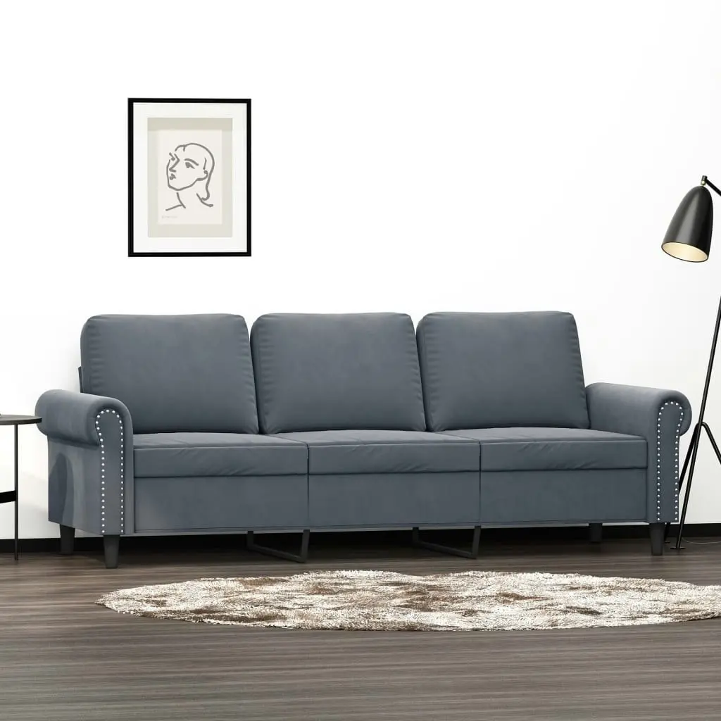 3-Seater Sofa Dark Grey 180 cm Velvet 359540