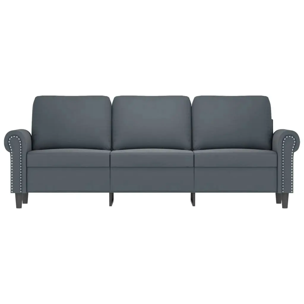 3-Seater Sofa Dark Grey 180 cm Velvet 359540