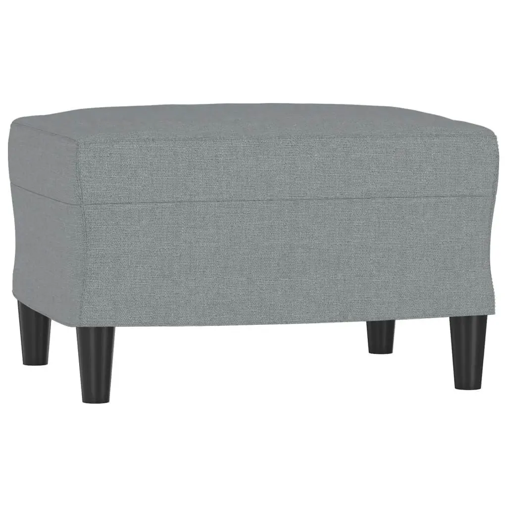 3-Seater Sofa with Footstool Light Grey 180 cm Fabric 3201135