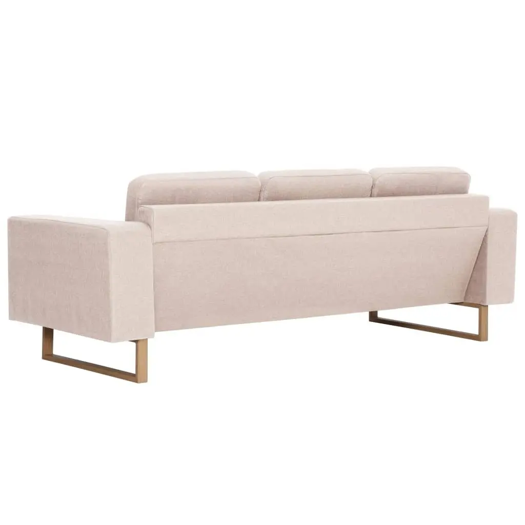 3-Seater Sofa Fabric Cream 281382