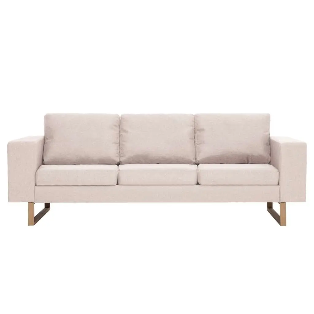 3-Seater Sofa Fabric Cream 281382