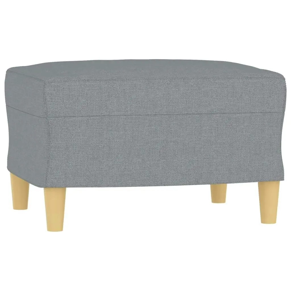 3-Seater Sofa with Footstool Light Grey 180 cm Fabric 3201073