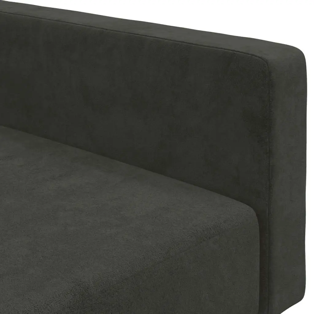 2-Seater Sofa Bed Dark Grey Velvet 375738