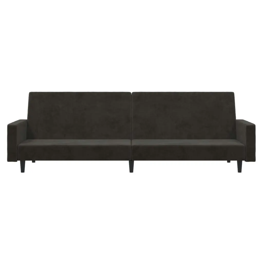 2-Seater Sofa Bed Dark Grey Velvet 375738