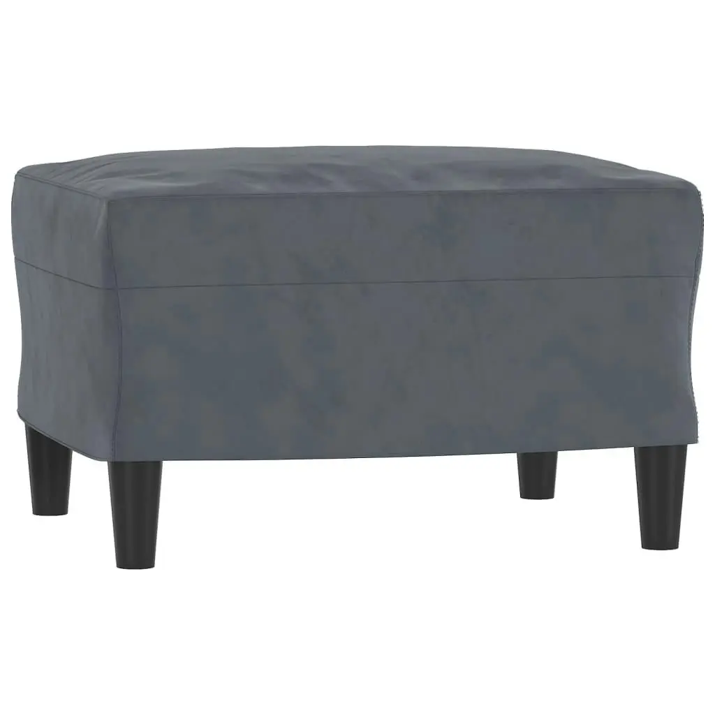 3-Seater Sofa with Footstool Dark Grey 180 cm Velvet 3201175