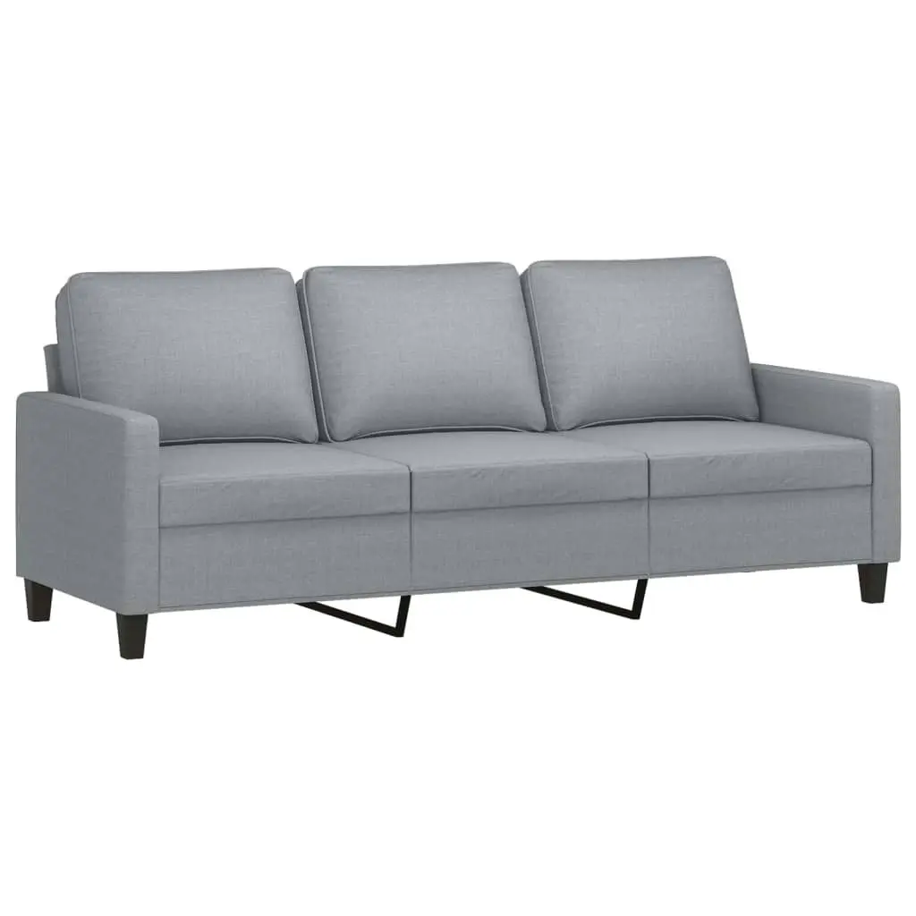 2 Piece Sofa Set with Cushions Light Grey Fabric 3201460