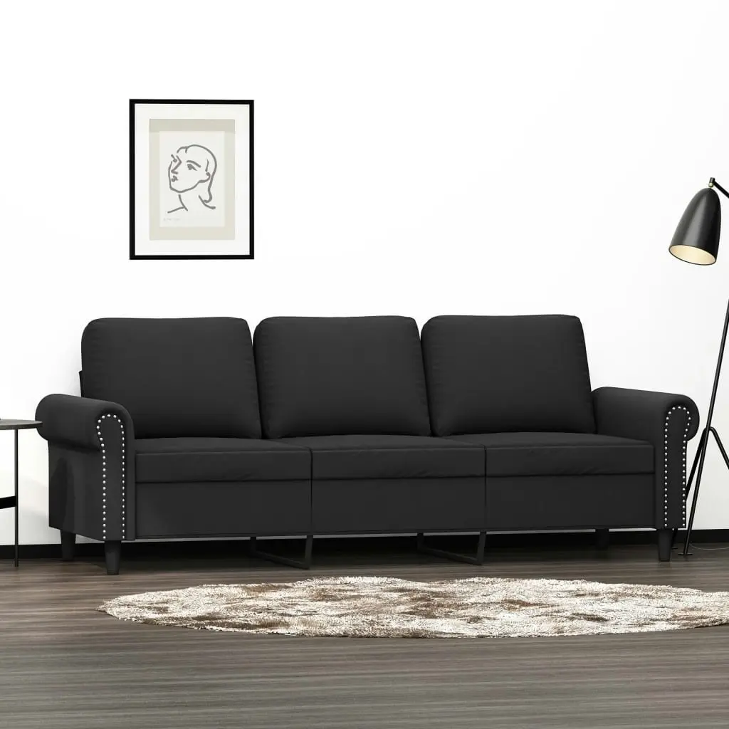 3-Seater Sofa Black 180 cm Velvet 359544