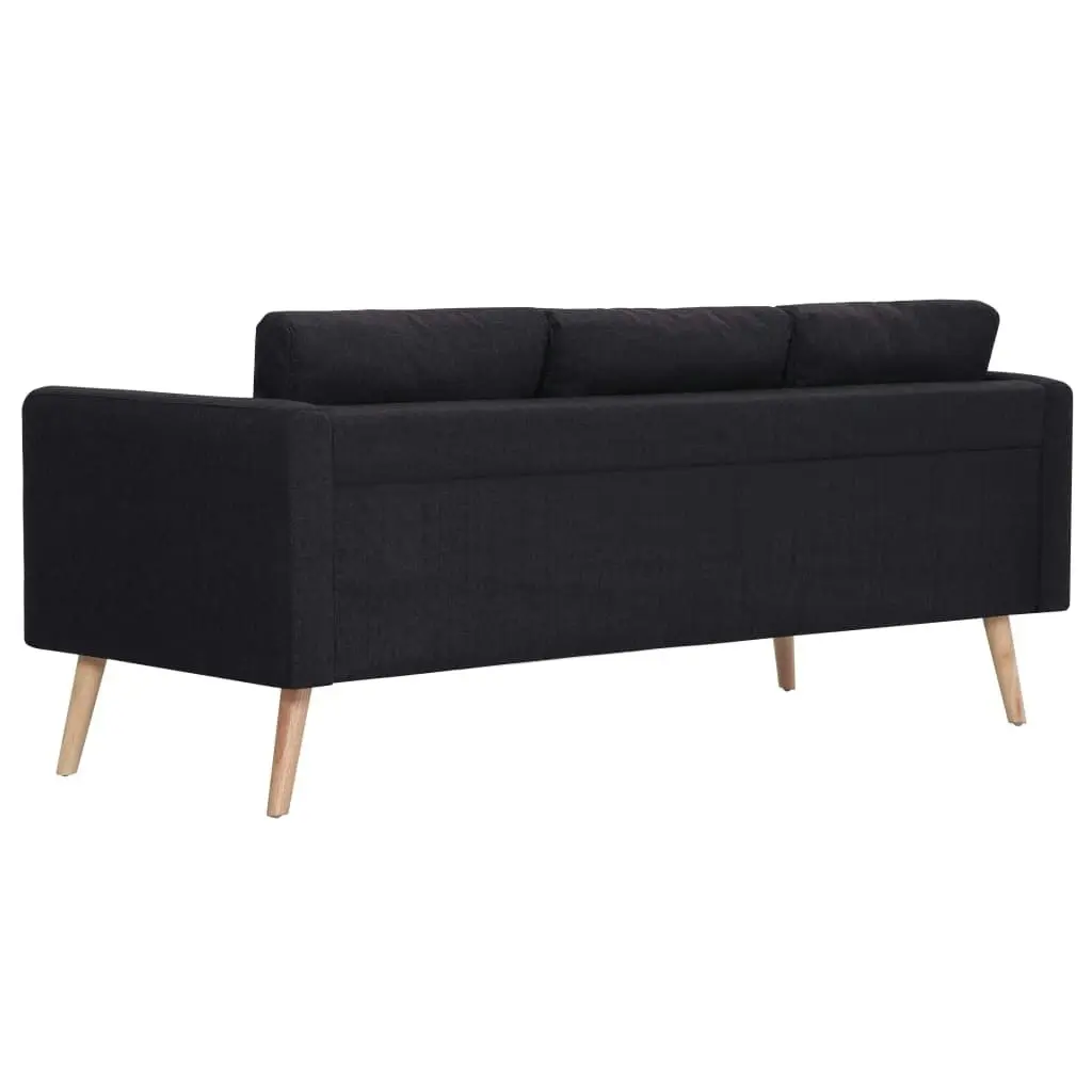 3-Seater Sofa Fabric Black 281360