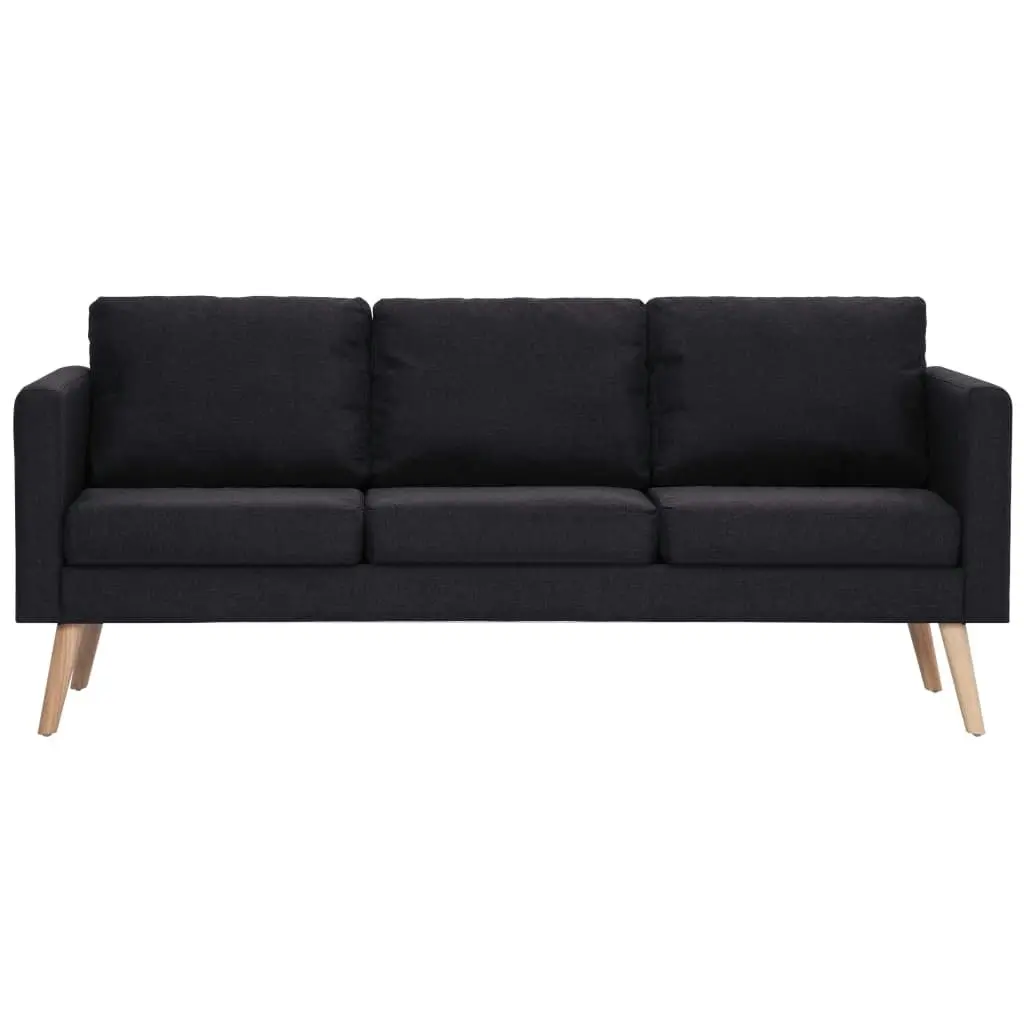 3-Seater Sofa Fabric Black 281360