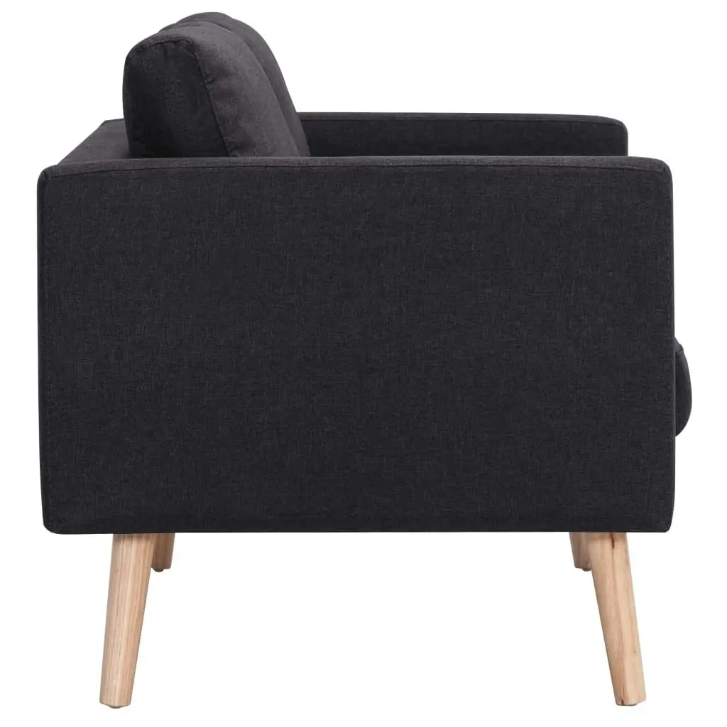 3-Seater Sofa Fabric Black 281360