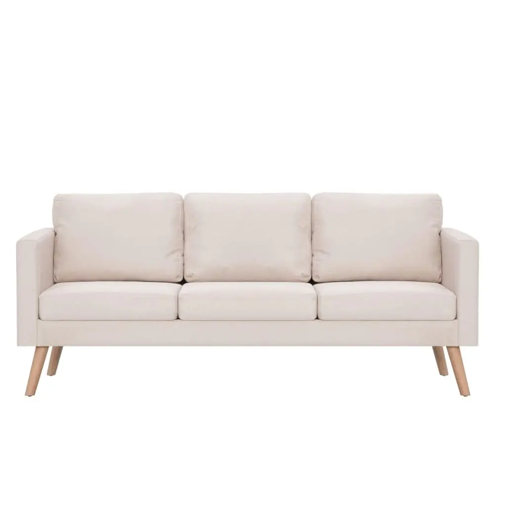 3-Seater Sofa Fabric Cream 281352