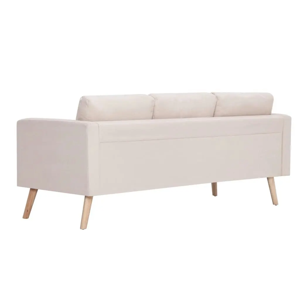 3-Seater Sofa Fabric Cream 281352