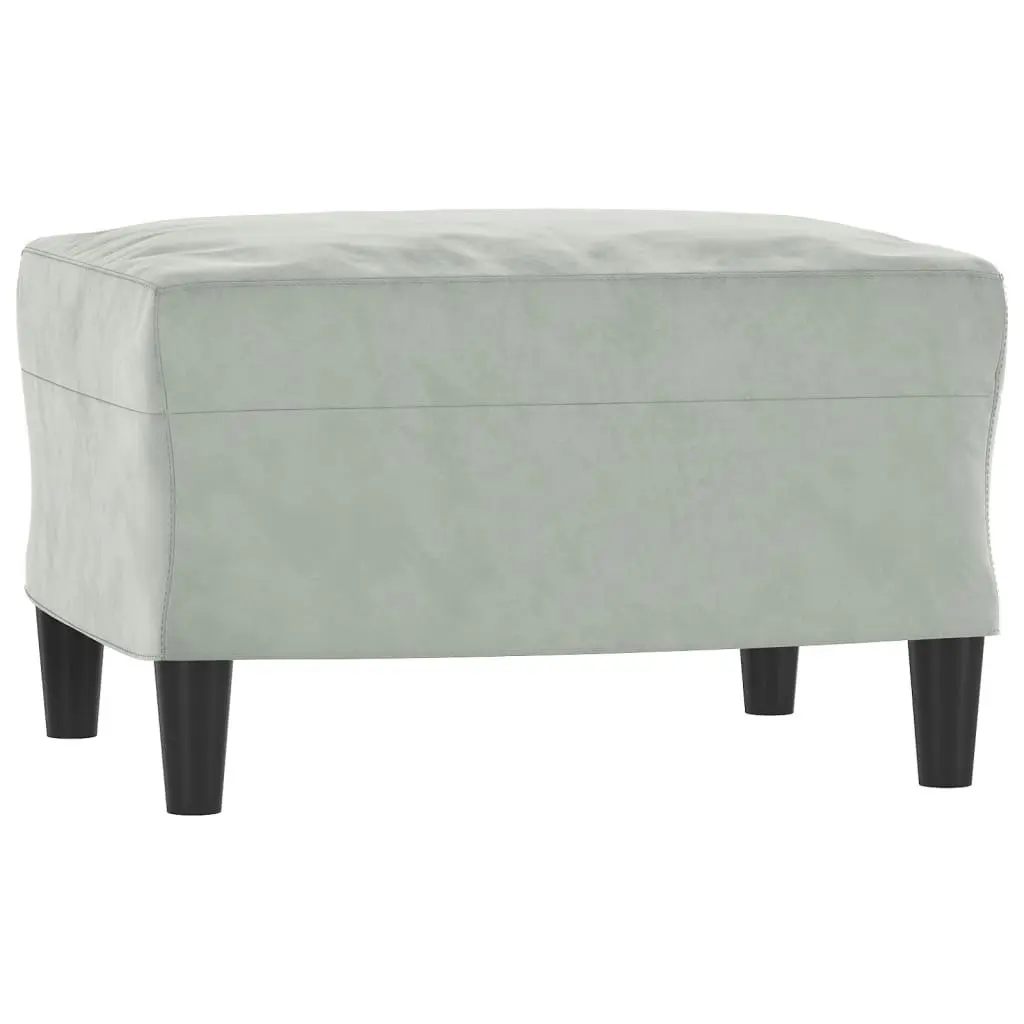 3-Seater Sofa with Footstool Light Grey 180 cm Velvet 3201055