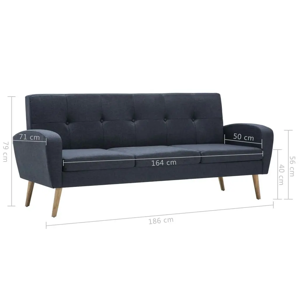 3-Seater Sofa Fabric Dark Grey 246990