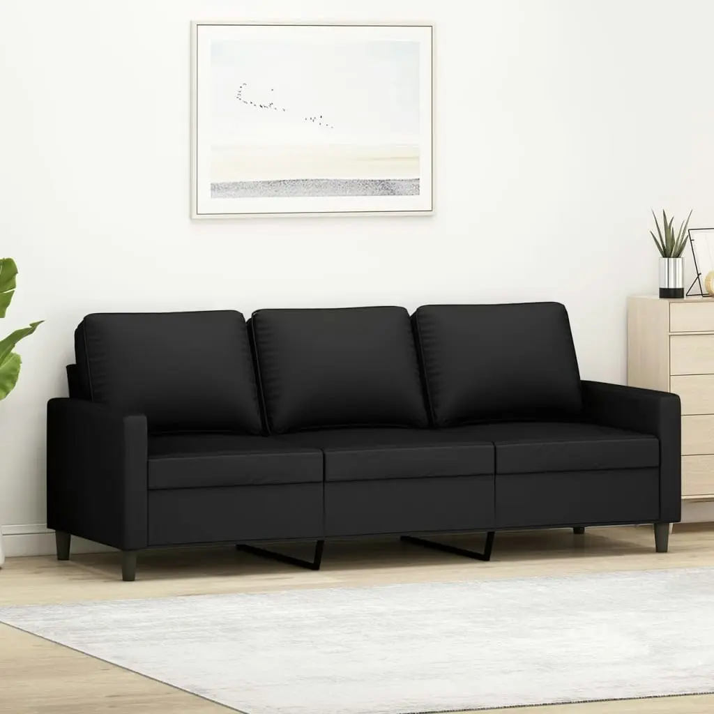 3-Seater Sofa Black 180 cm Velvet 359214