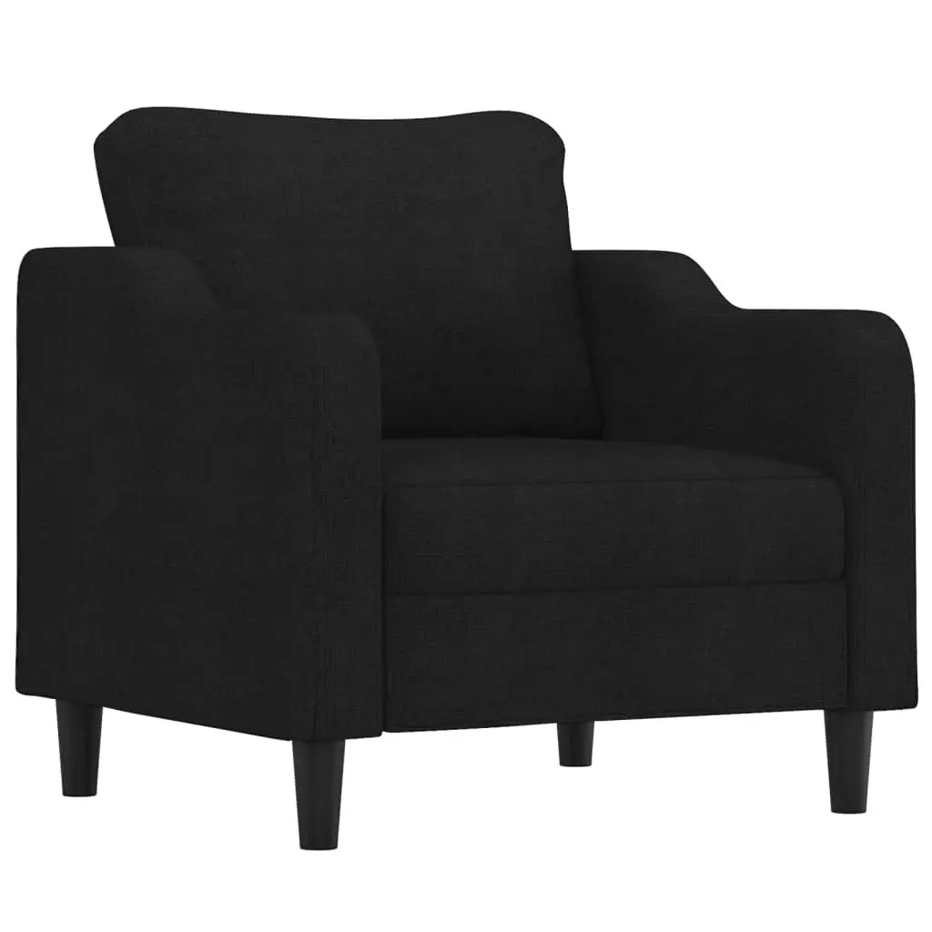 4 Piece Sofa Set with Pillows Black Fabric 3201798