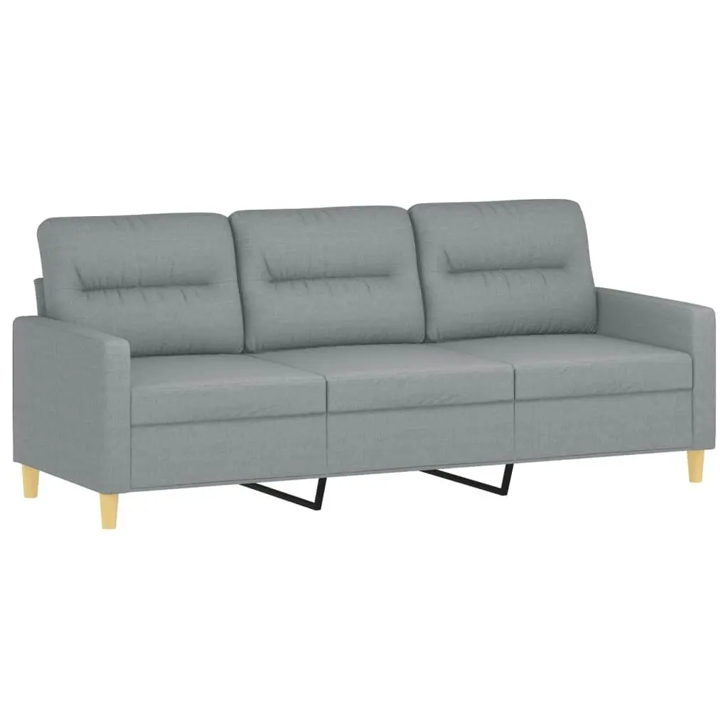 4 Piece Sofa Set with Pillows Light Grey Fabric 3201560