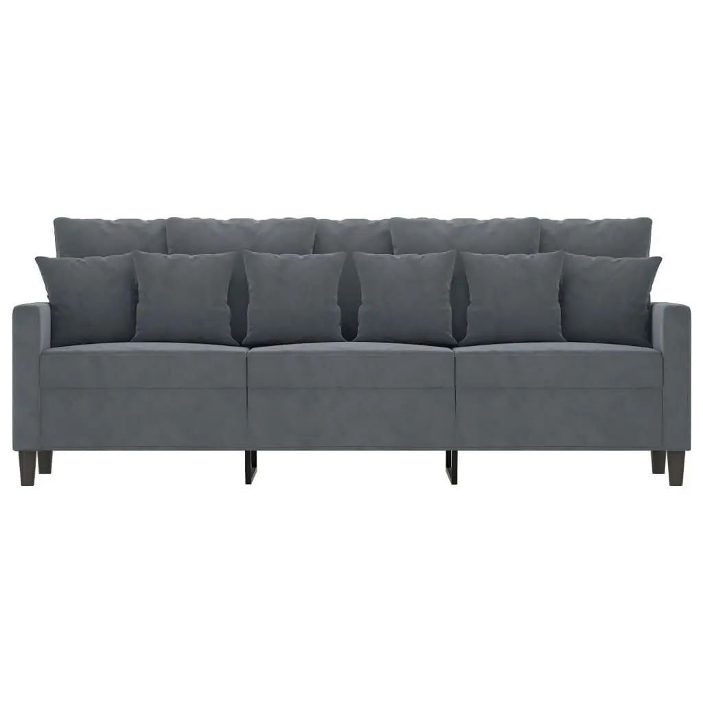 3-Seater Sofa Dark Grey 180 cm Velvet 359314