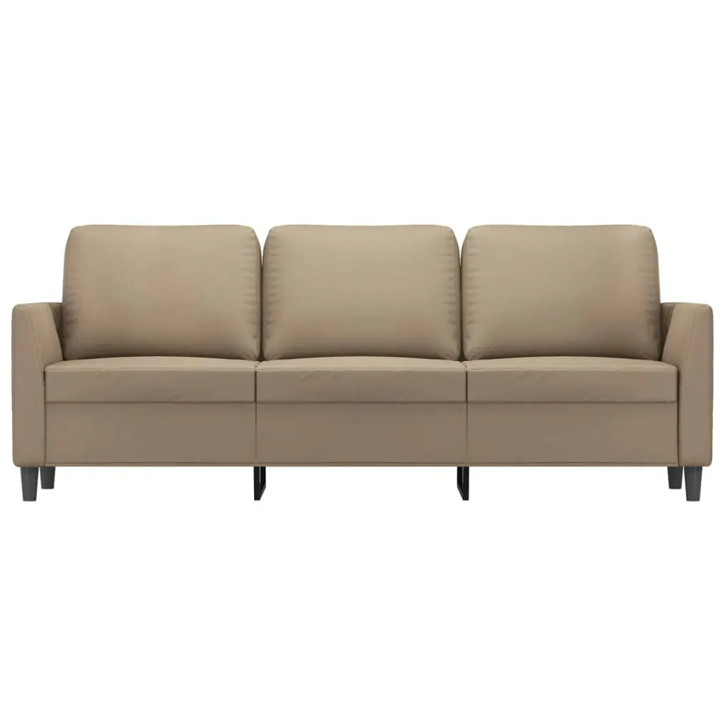 3-Seater Sofa Cappuccino 180 cm Faux Leather 359342