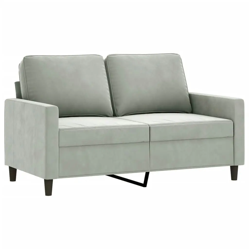 4 Piece Sofa Set with Pillows Light Grey Velvet 3201964