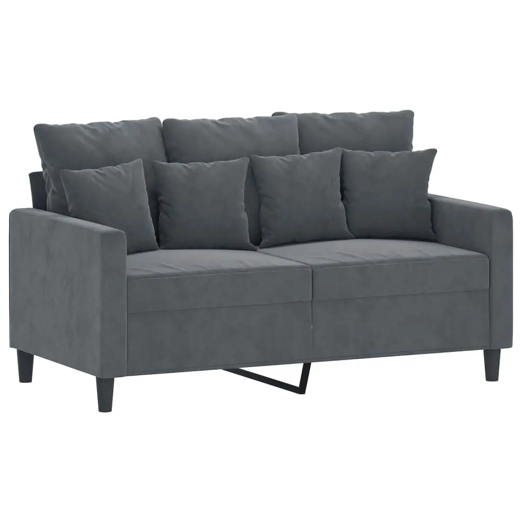 4 Piece Sofa Set with Cushions Dark Grey Velvet 3201691