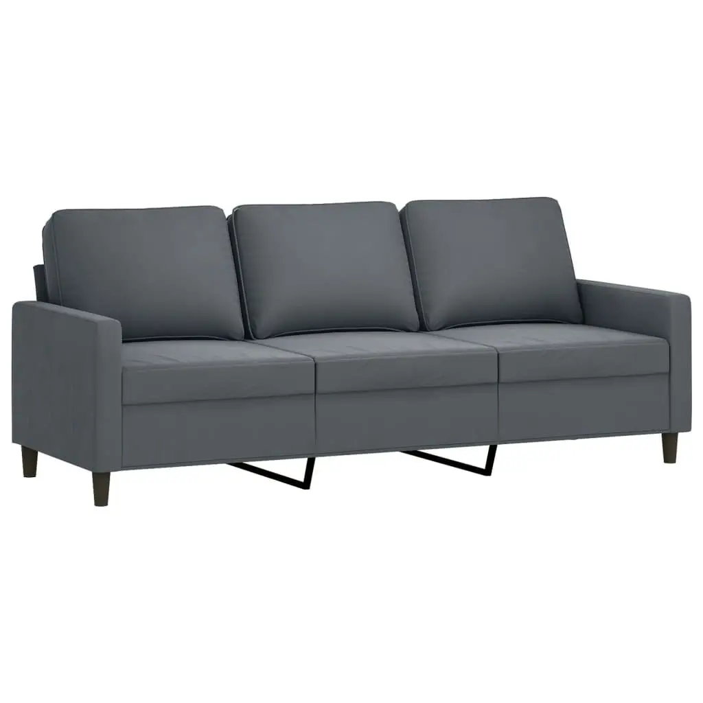 4 Piece Sofa Set Dark Grey Velvet 3201945