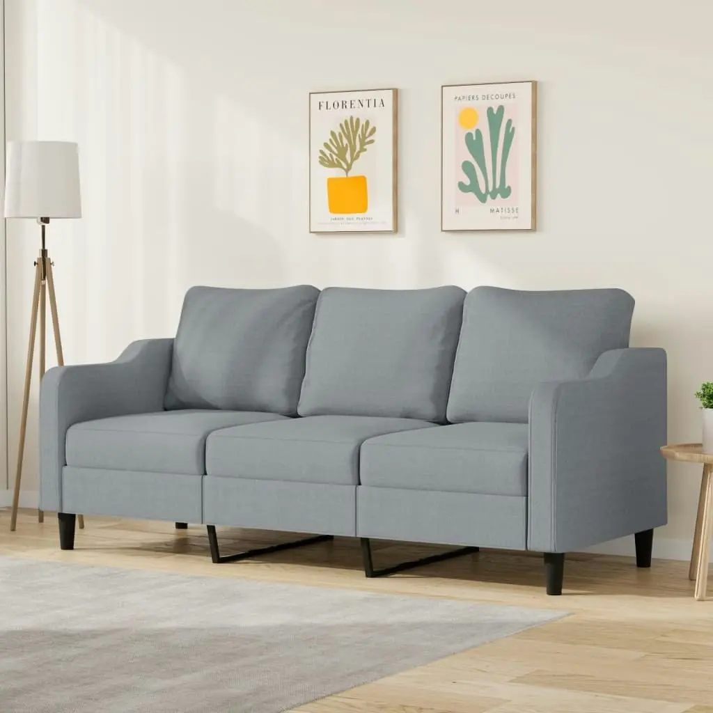 3-Seater Sofa Light Grey 180 cm Fabric 359367