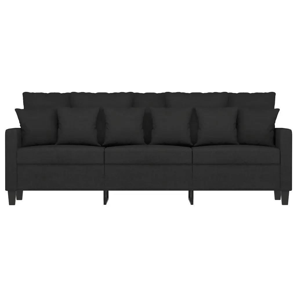 3-Seater Sofa Black 180 cm Fabric 359279