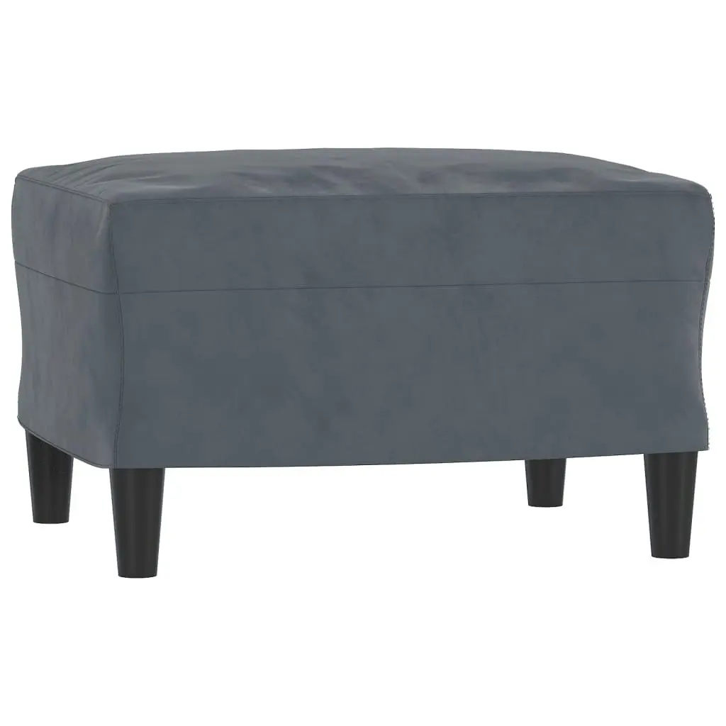 3-Seater Sofa with Footstool Dark Grey 180 cm Velvet 3201056