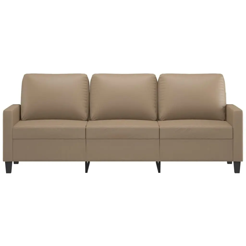 3-Seater Sofa Cappuccino 180 cm Faux Leather 359146