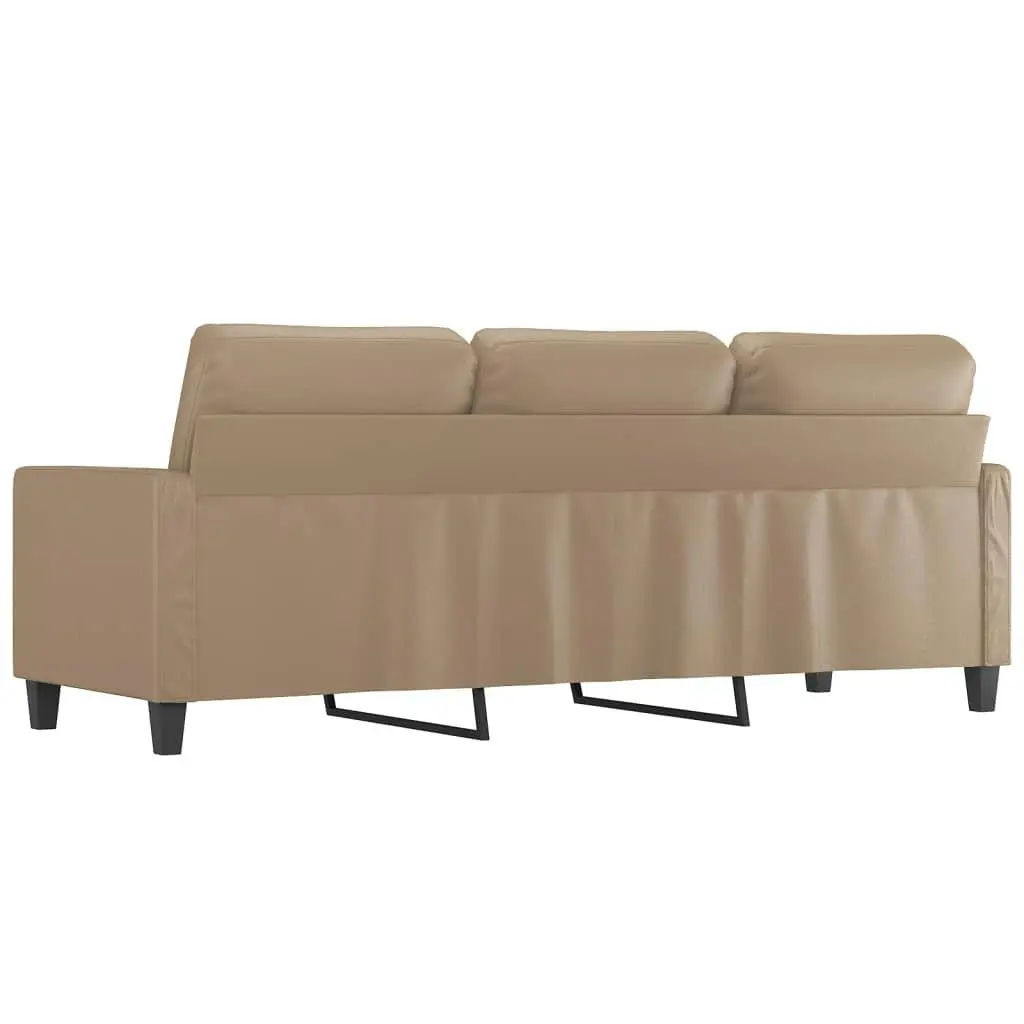 3-Seater Sofa Cappuccino 180 cm Faux Leather 359146