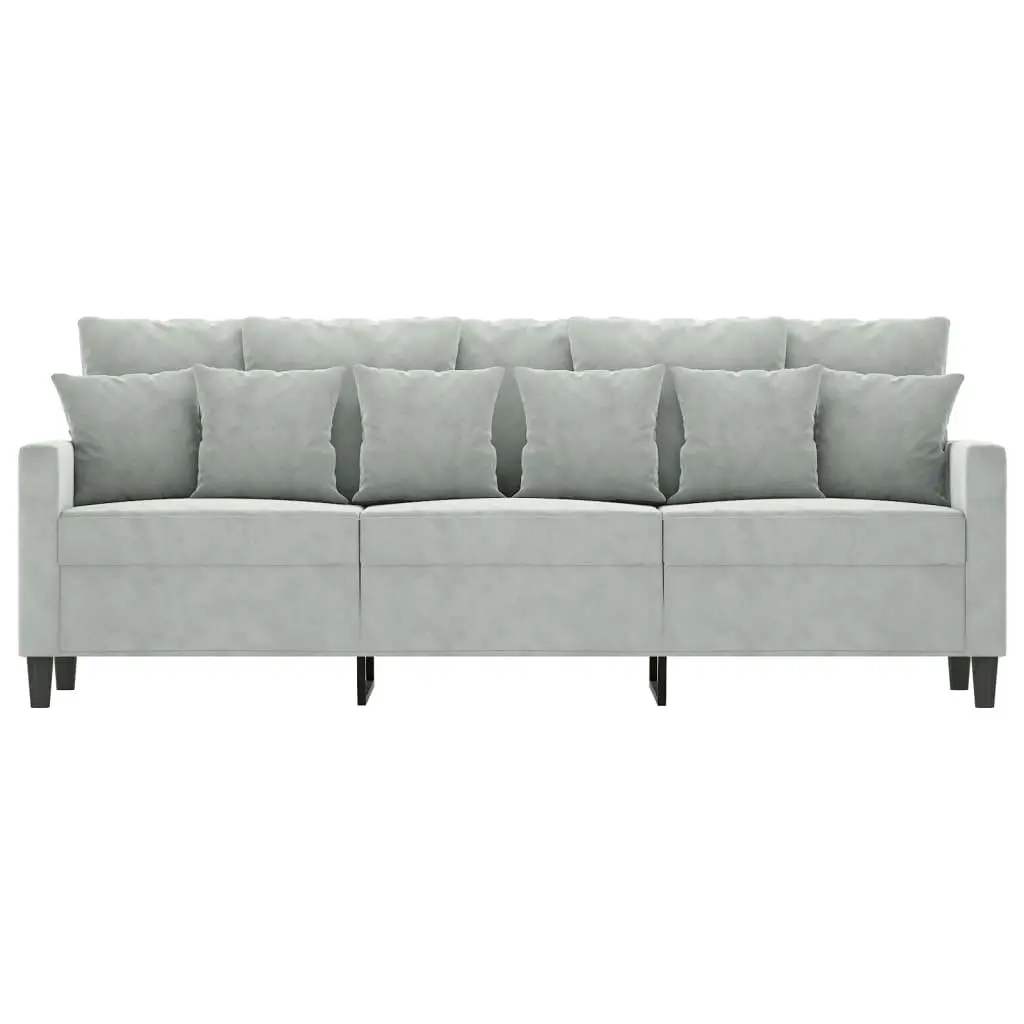 3-Seater Sofa Light Grey 180 cm Velvet 359313