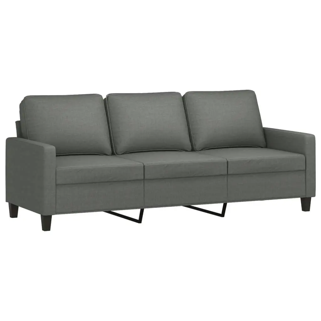 4 Piece Sofa Set with Cushions Dark Grey Fabric 3201437