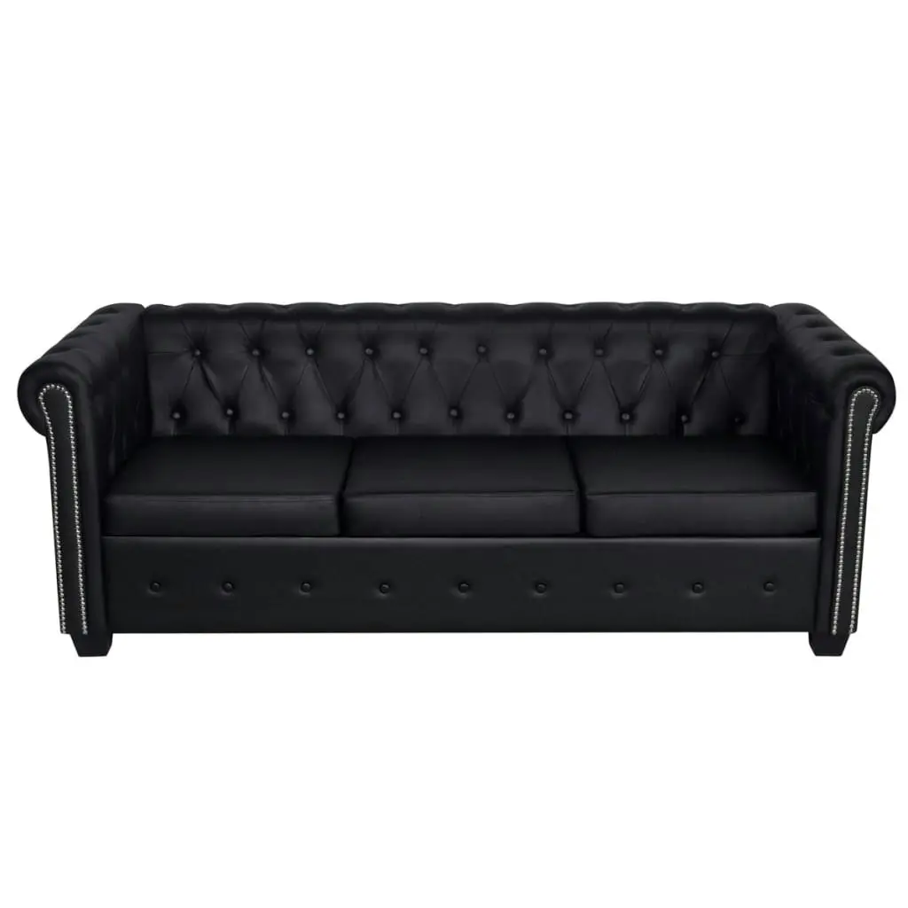 Chesterfield 2-Seater and 3-Seater Artificial Leather Black 272249