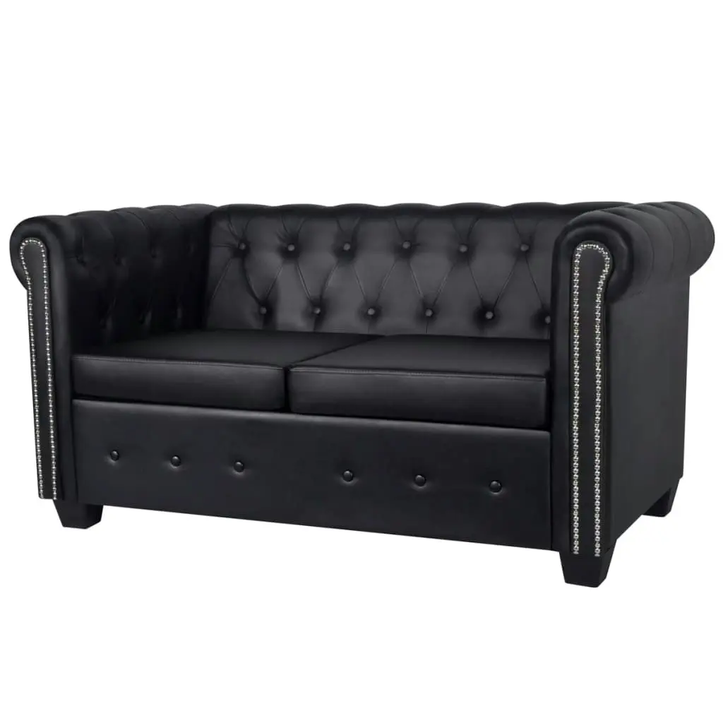 Chesterfield 2-Seater and 3-Seater Artificial Leather Black 272249