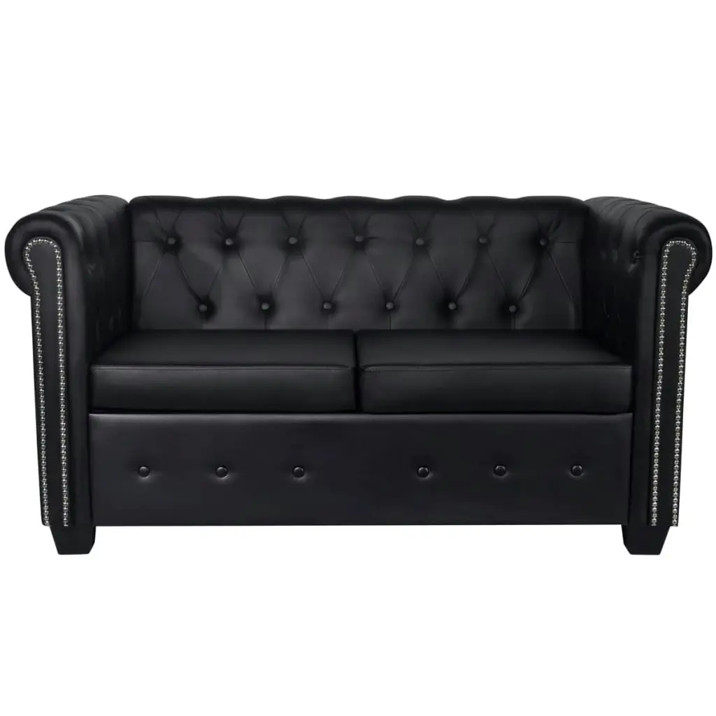 Chesterfield 2-Seater and 3-Seater Artificial Leather Black 272249