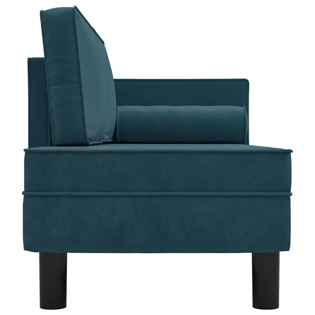 Chaise Lounge with Cushions and Bolster Blue Velvet 340702