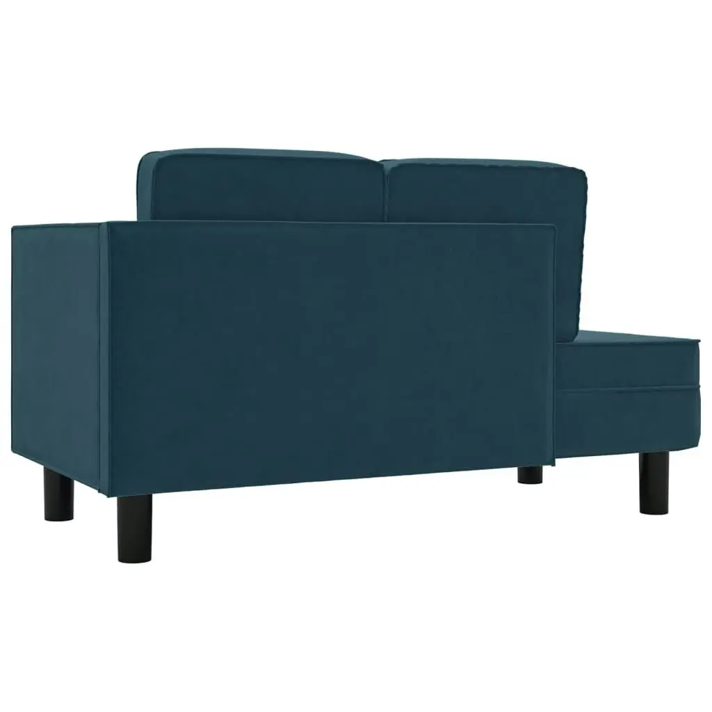 Chaise Lounge with Cushions and Bolster Blue Velvet 340702