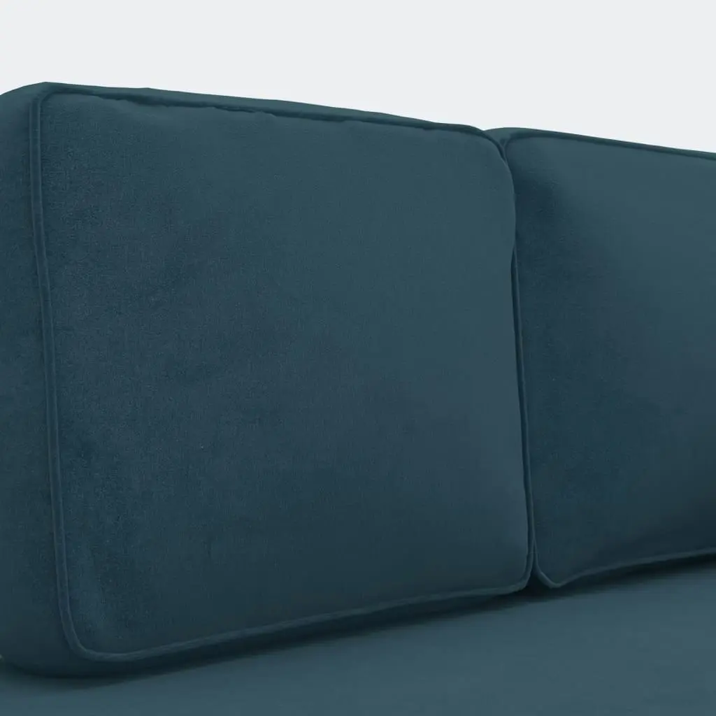 Chaise Lounge with Cushions and Bolster Blue Velvet 340702