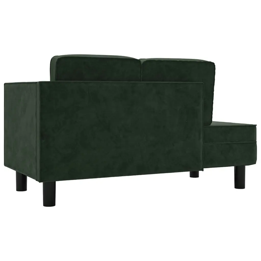 Chaise Lounge with Cushions and Bolster Dark Green Velvet 340705