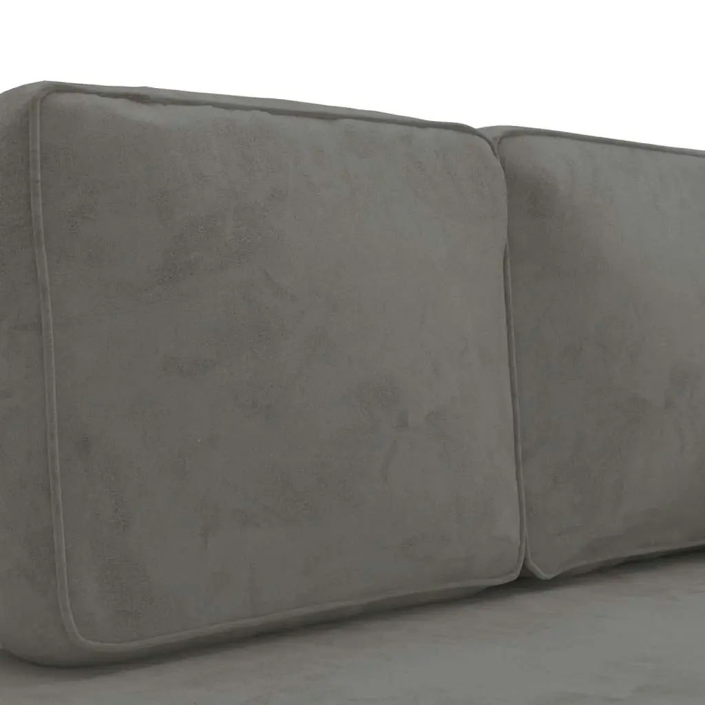 Chaise Lounge with Cushions and Bolster Light Grey Velvet 340703